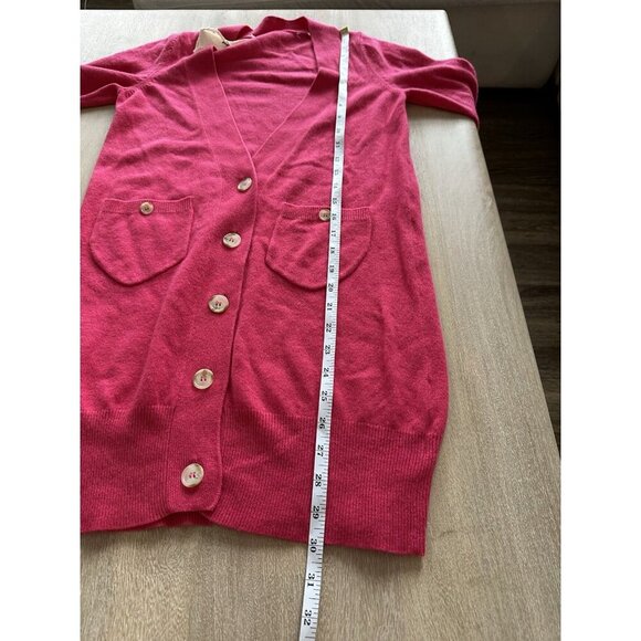 Anthropologie "T" 100% Cashmere Tunic Cardigan Sweater in Pink Size Medium - Picture 8 of 10